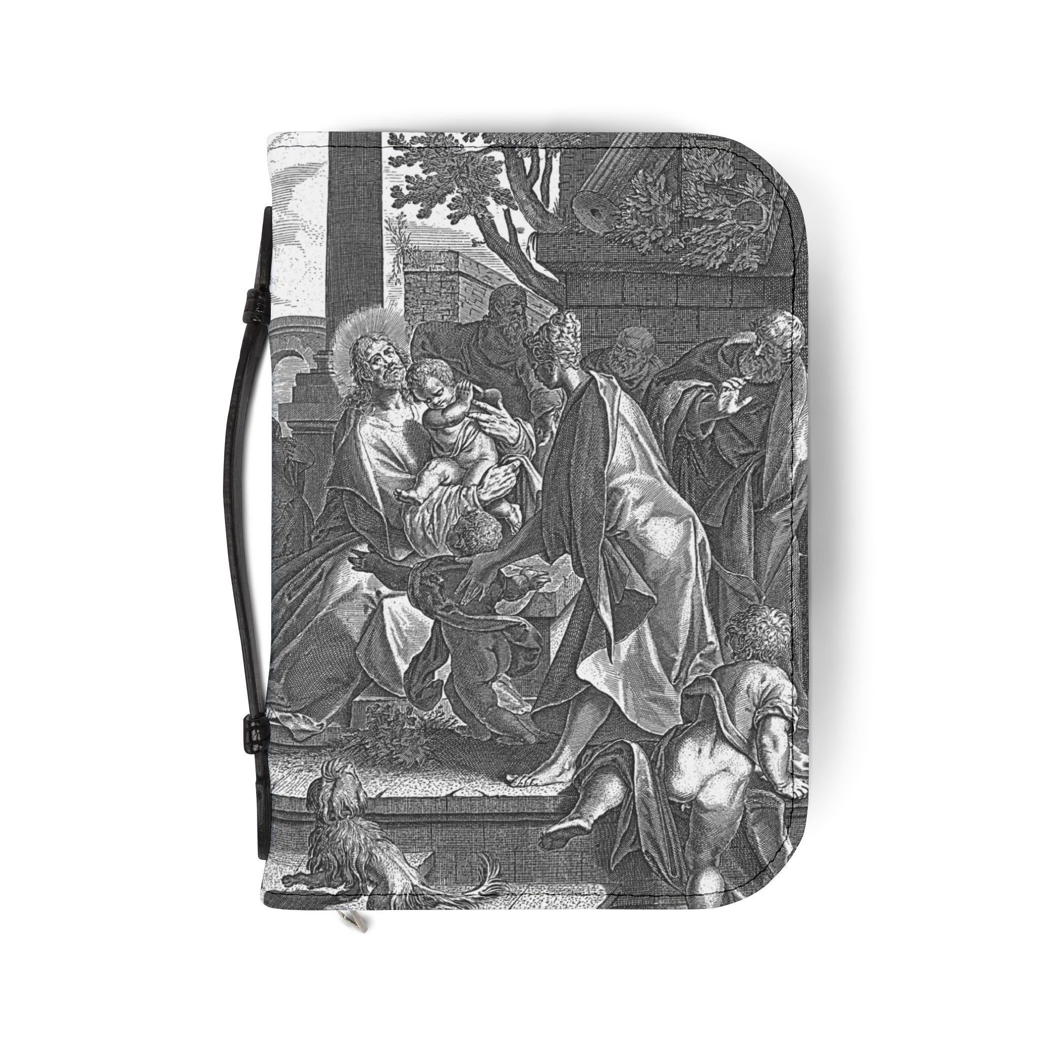 Biblical Art Bible Cover — Vintage Nativity Illustration Zippered Case