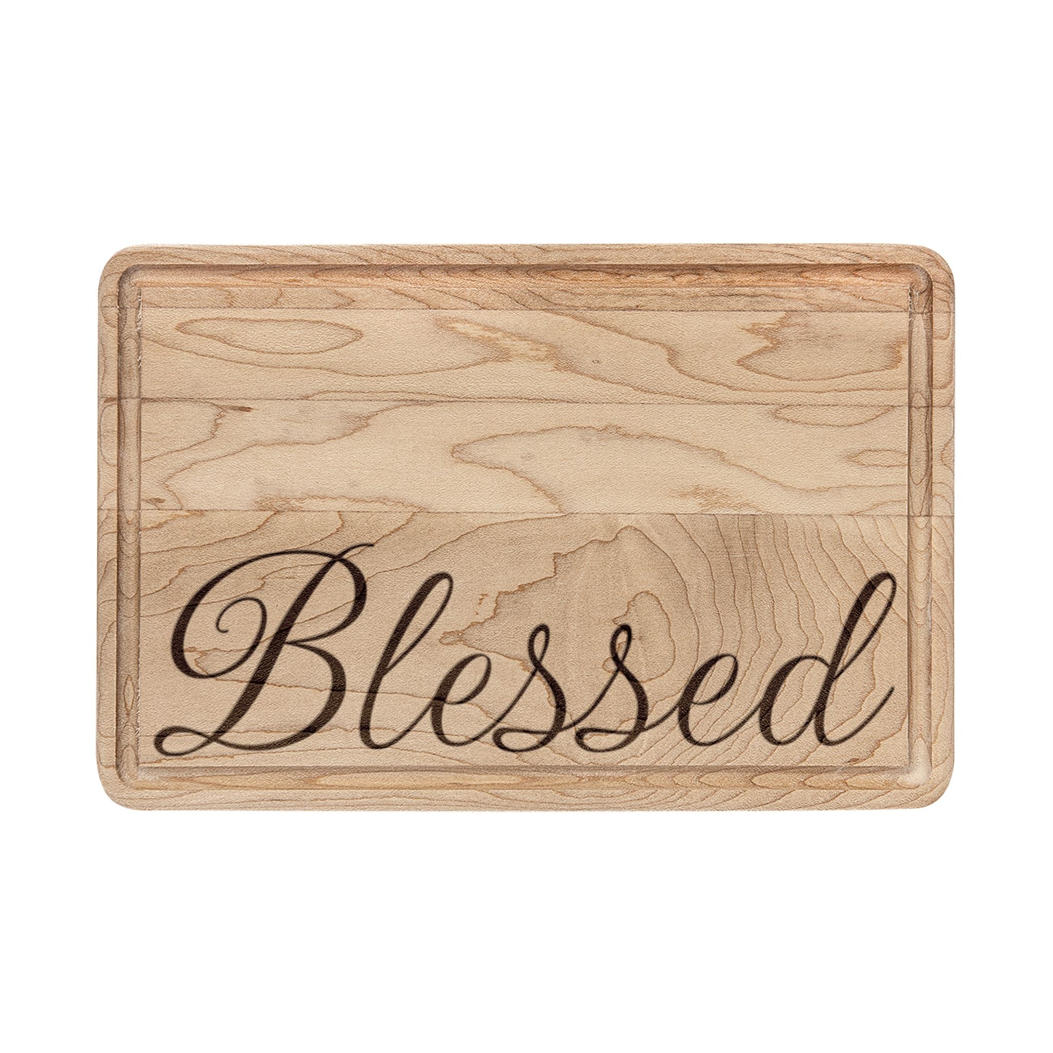 Blessed Engraved Cutting Board — Wooden Charcuterie & Serving Board